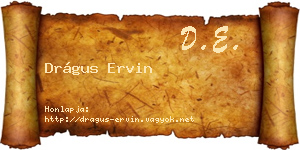 Drágus Ervin névjegykártya